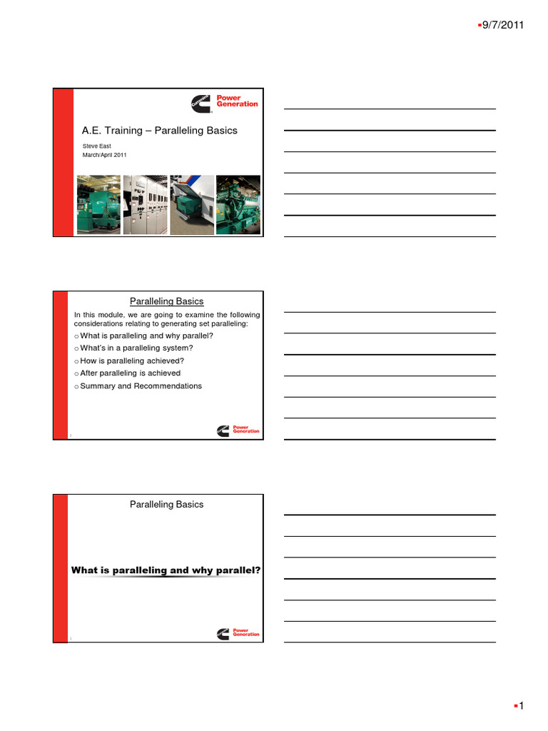 19 Aet Paralleling Basics Pdf Electric Generator Power Supply