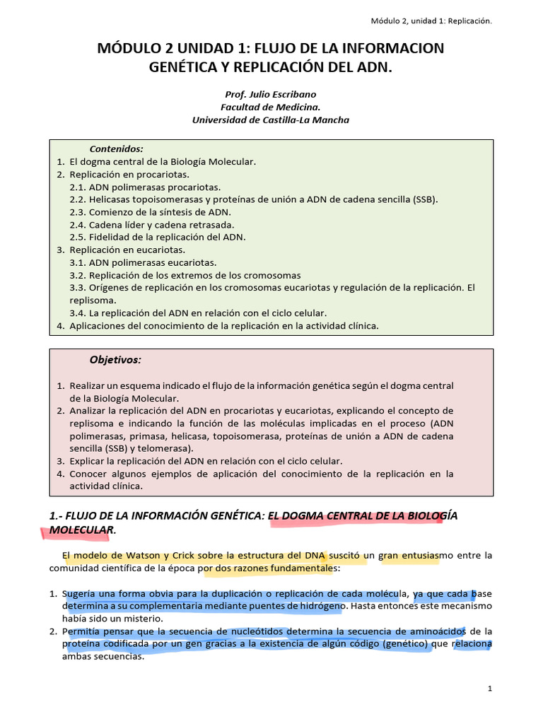 Tema 1 | PDF | Replicación De Adn | Adn