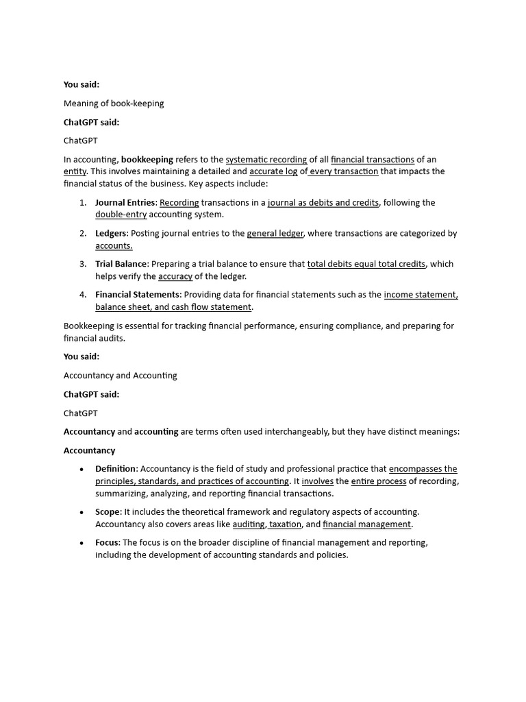Understanding Bookkeeping and Accounting | PDF | Debits And Credits ...