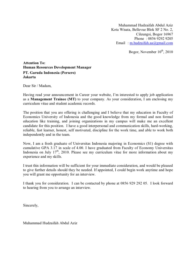 Cover Letter
