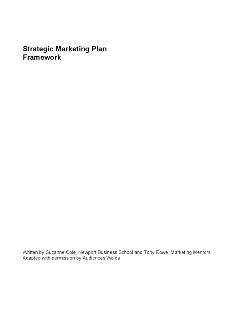 Strategic Marketing Plan Framework | PDF | Swot Analysis | Marketing