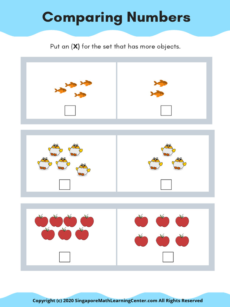 Numbers 1 To 10 Comparing Numbers. Sing | PDF | All Rights Reserved ...