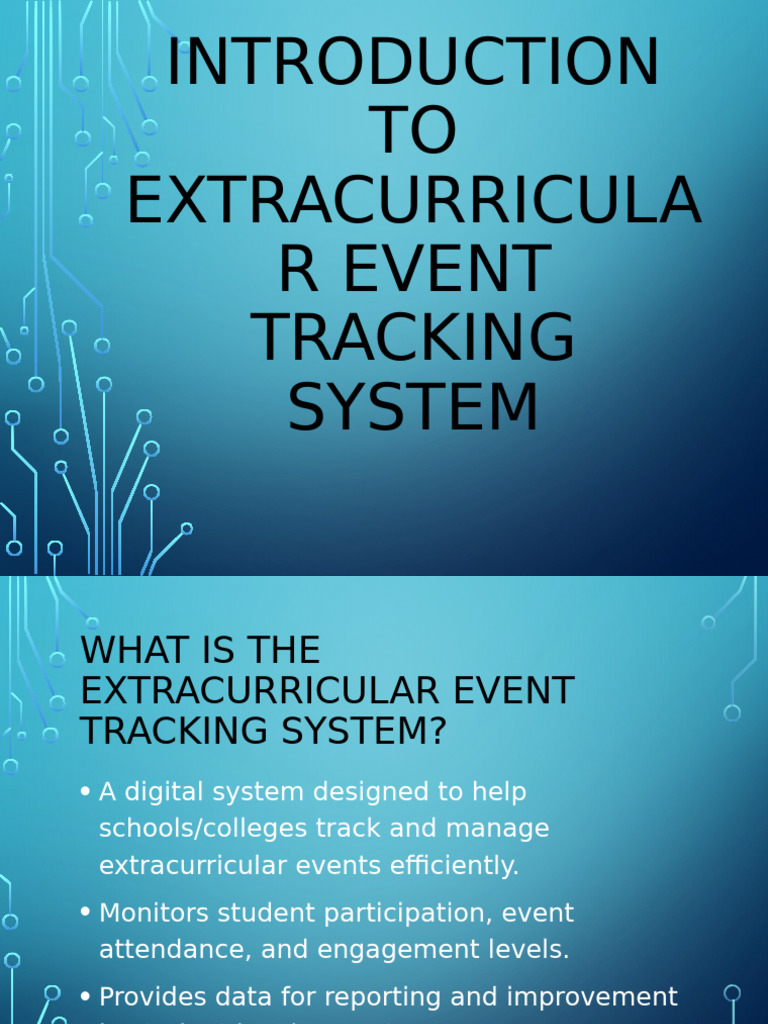Extracurricular event tracking system introduction pdf analytics