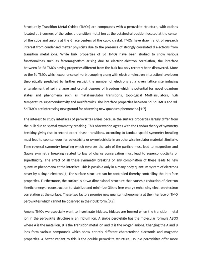 Interface Properties of Transition Metal Oxides | PDF | Ferromagnetism ...