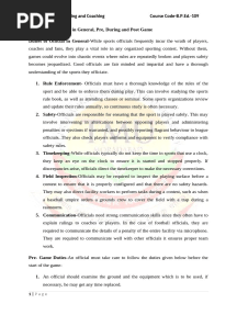3.1-Duties of Official in General, Pre, During and Post Game