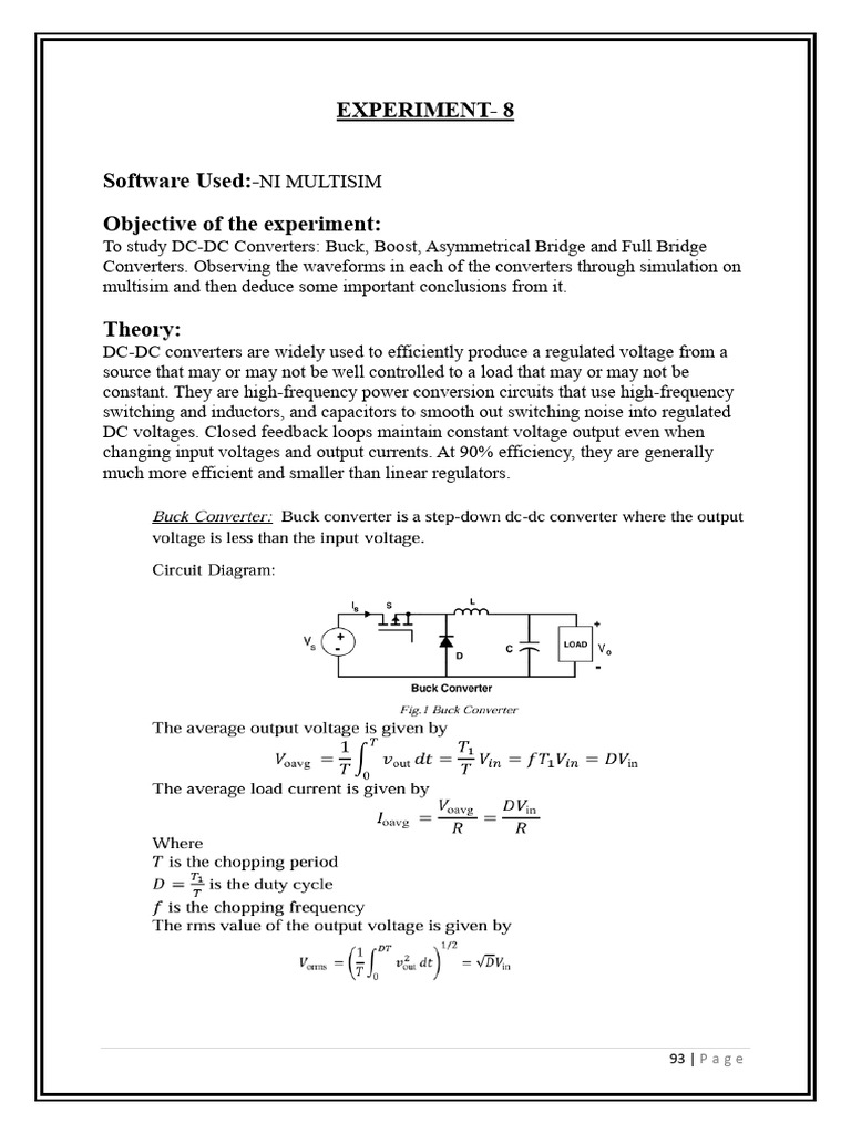 DC-DC Converter Simulation in Multisim | PDF | Electrical Network ...
