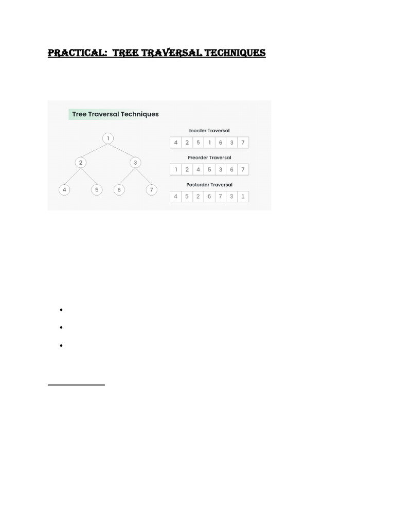 PRACTICAL-Tree Traversal Techniques | PDF | Applied Mathematics ...