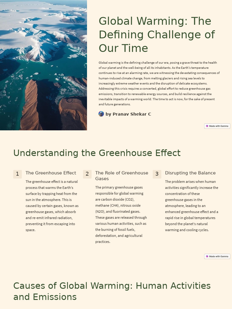 Global Warming: Causes and Solutions | PDF | Climate Change ...