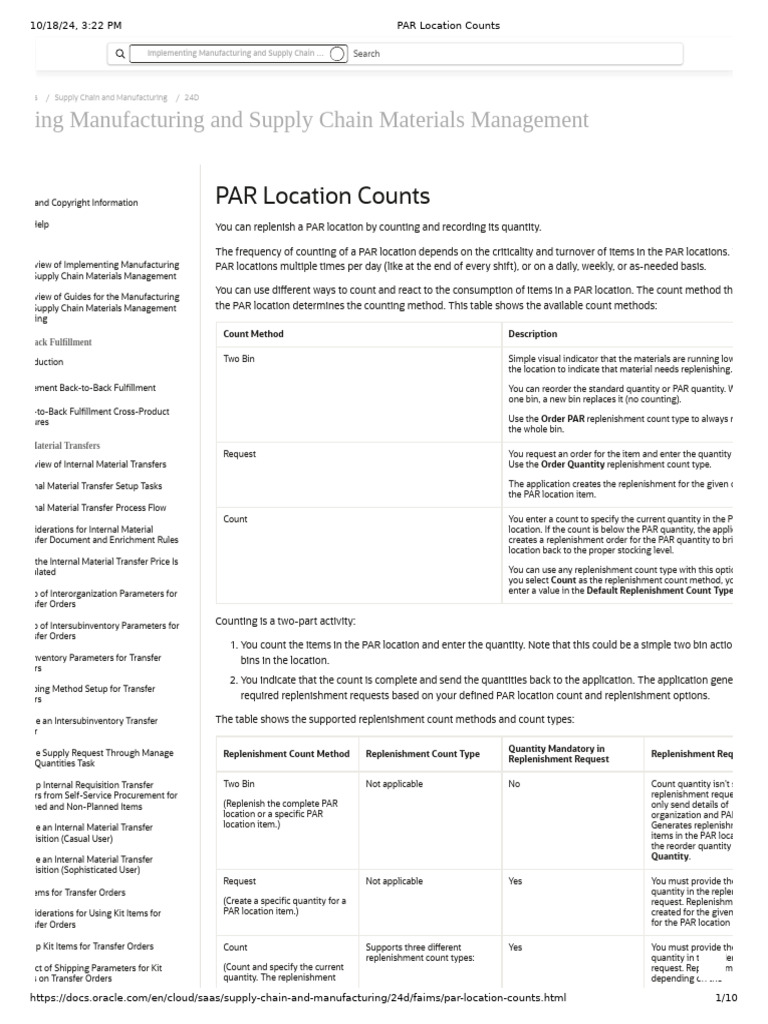 PAR Location Counts | PDF | Supply Chain | Inventory
