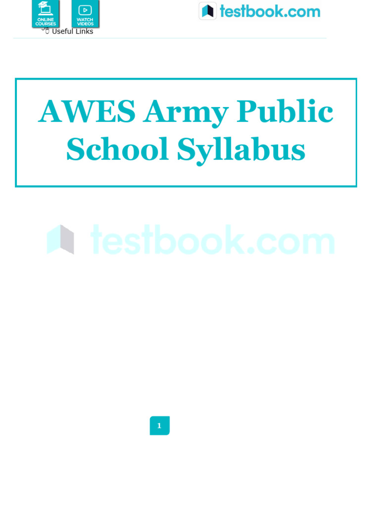 Awes Army Public School Recruitment Syllabus Converted A0486cd0 | PDF