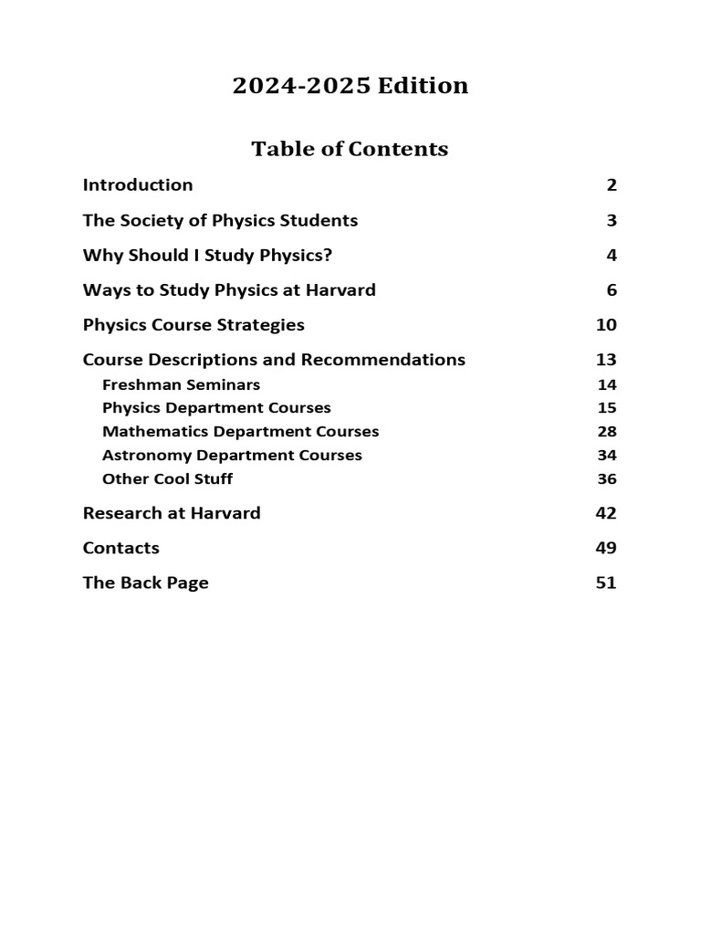 Harvard Physics Student Guide 2024-2025 | PDF | Solid State Physics ...