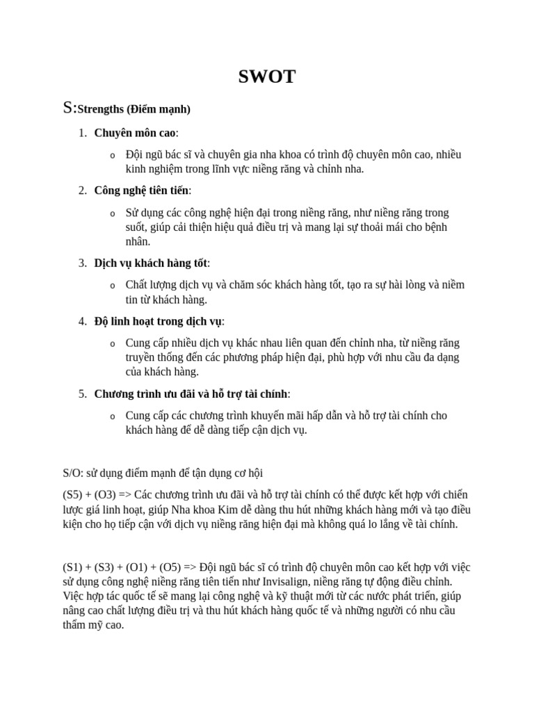 Swot S | PDF