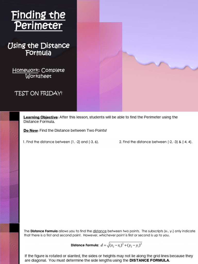 Perimeter Calculation with Distance Formula | PDF