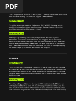 Piggyback Article ChatGPT Prompts