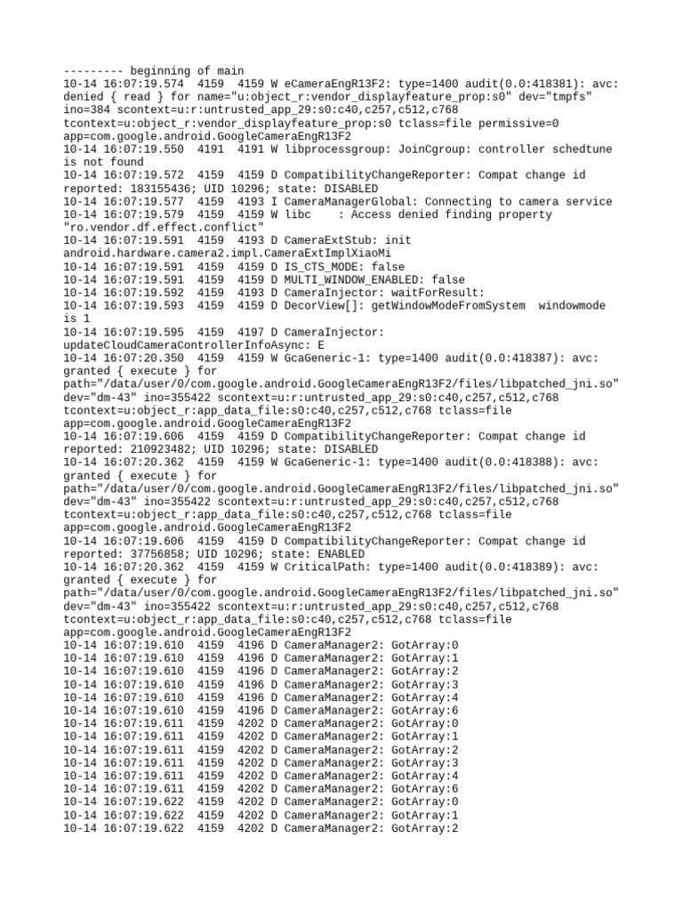 Camera Service Access Logs Analysis | PDF | Software | Computing