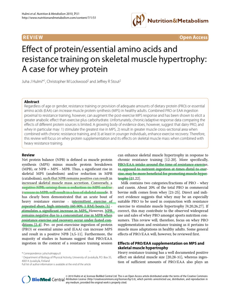 Whey Protein & Muscle Growth | PDF | Strength Training | Muscle Hypertrophy