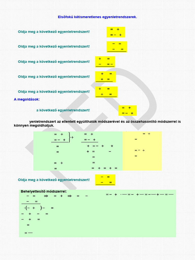 9 Elsf Egyism Egyenlrsz | PDF