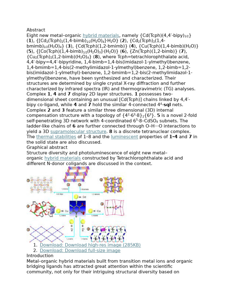Eight new metal | PDF | Ligand | Coordination Complex