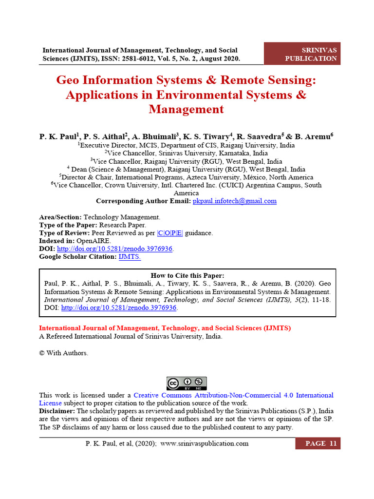 GIS & Remote Sensing in Environmental Management | PDF | Geographic ...