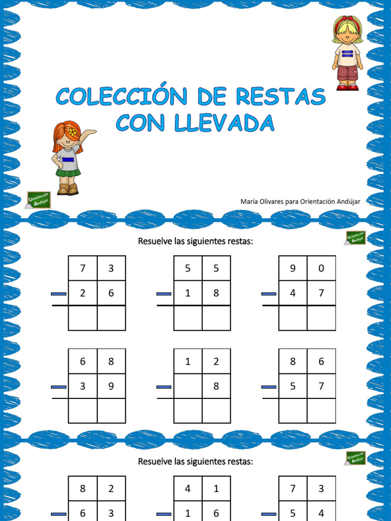 Ejercicios de Restas con Llevada | PDF