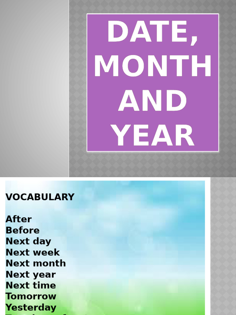 Date, Month and Year | PDF