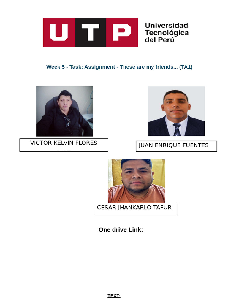 Week 5 - Task Assignment - These Are My Friends. | PDF | Sports ...