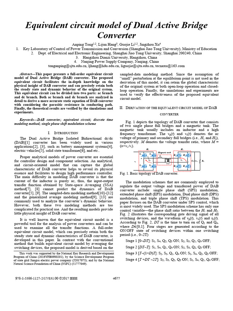 DAB Converter Equivalent Circuit Model | PDF | Electrical Network ...