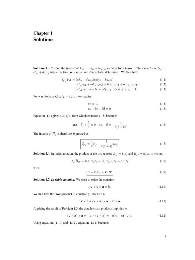 Tensor Inversion and Vector Calculations | PDF | Eigenvalues And ...