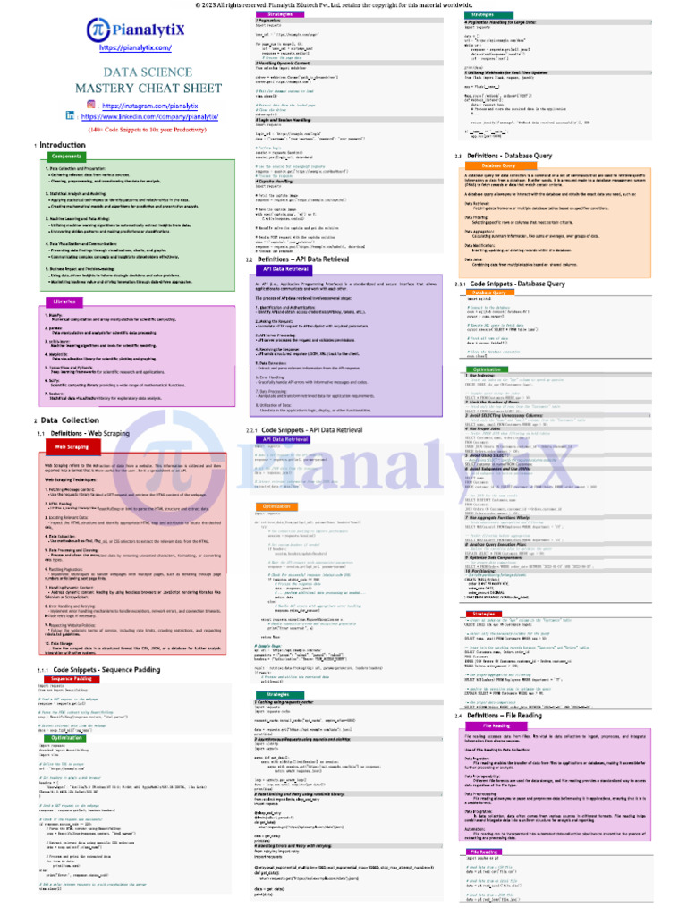 Data Science Cheat Sheet PDF Download | PDF