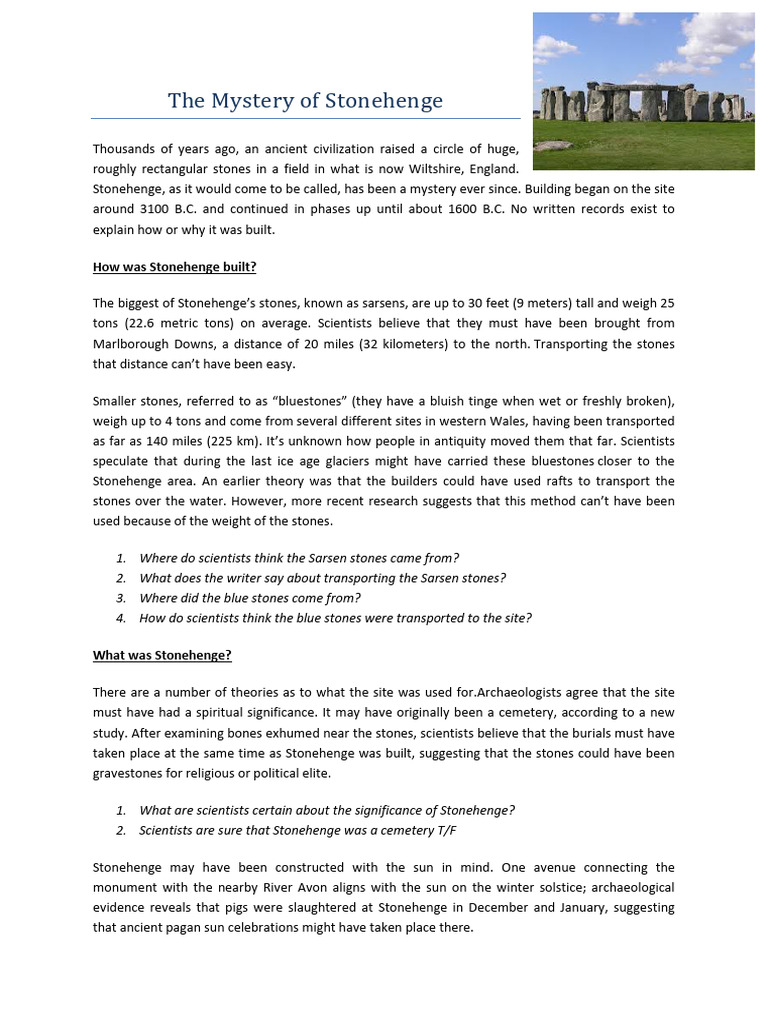 Secrets of Stonehenge Unveiled | PDF | Stonehenge