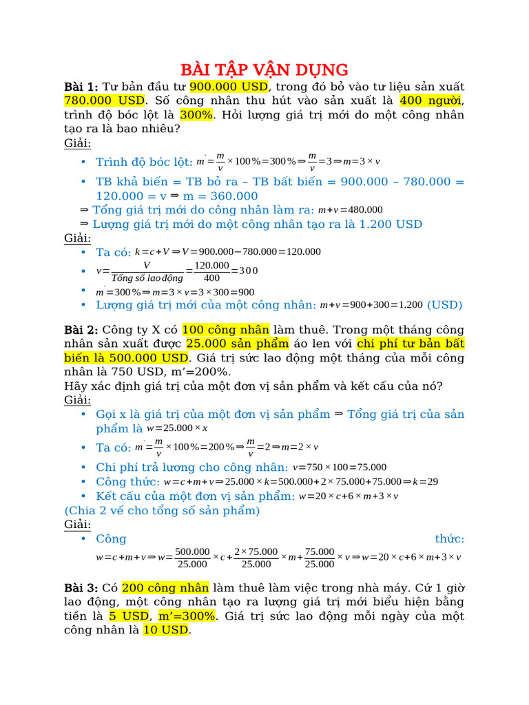 Bai Tap KTCT | PDF