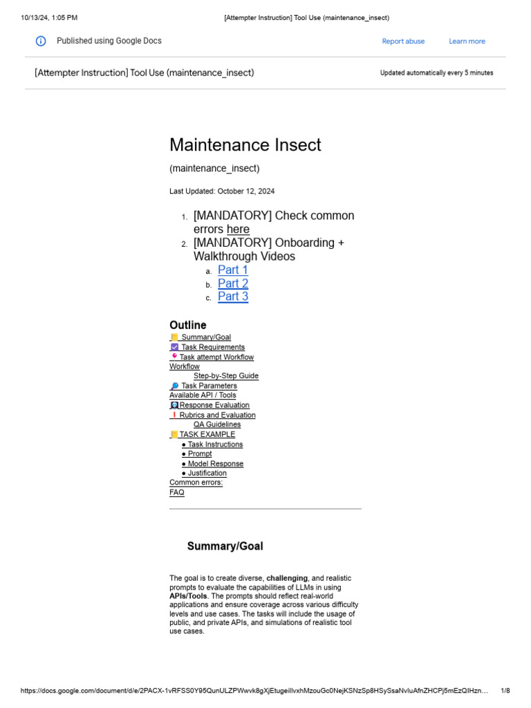 (Attempter Instruction) Tool Use (Maintenance - Insect) | PDF | Computing