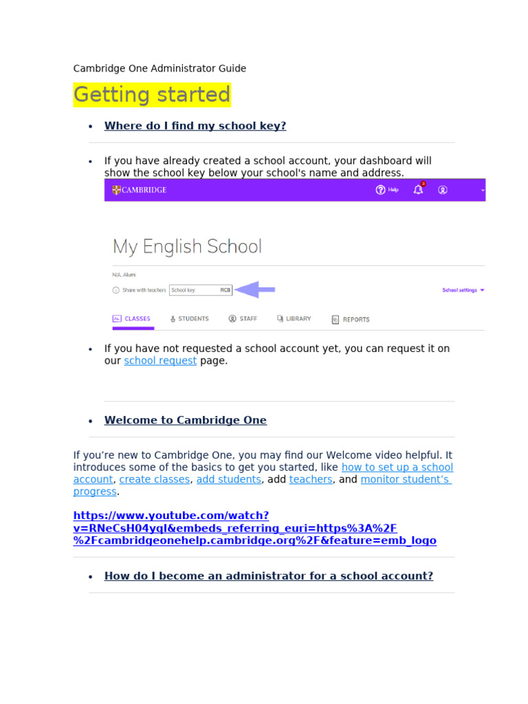 Cambridge One Admin Guide | PDF | Software | Computing