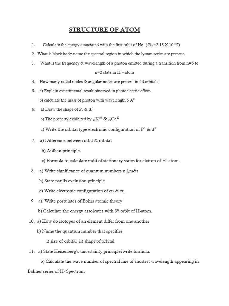 structure of stom important questions PDF