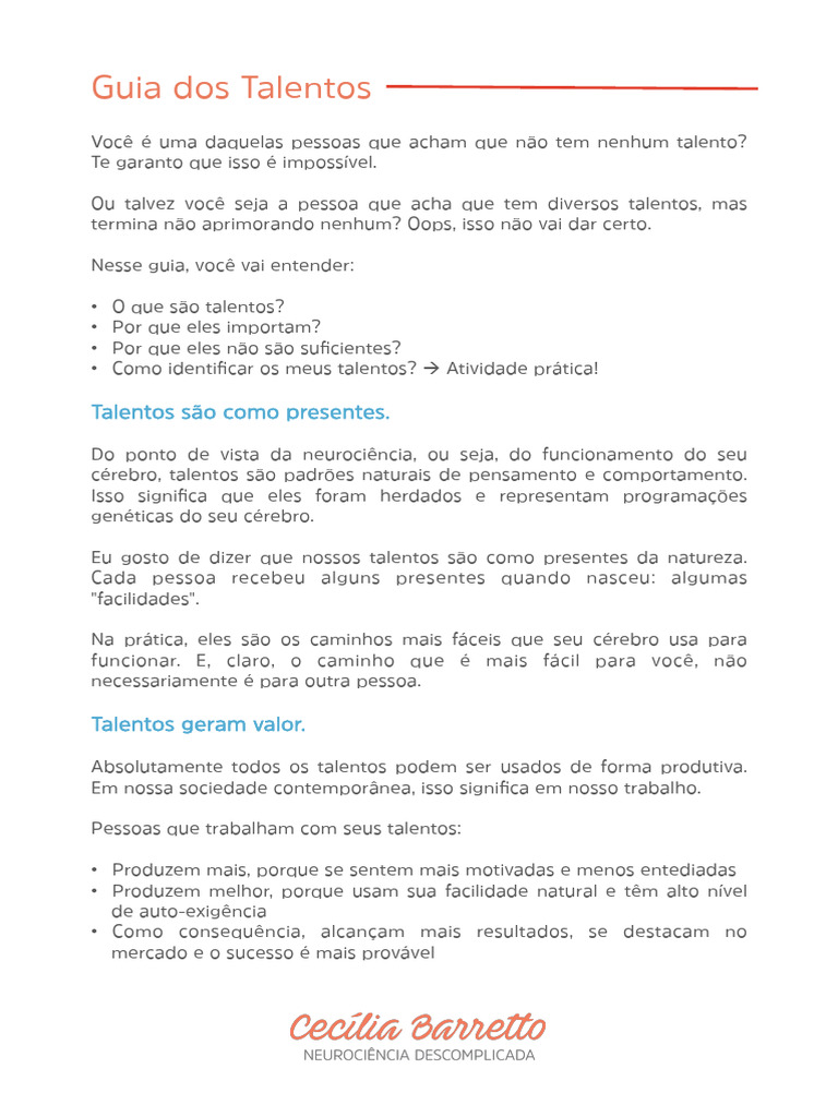 Descubra e Aprimore Seus Talentos | PDF | Pensamento