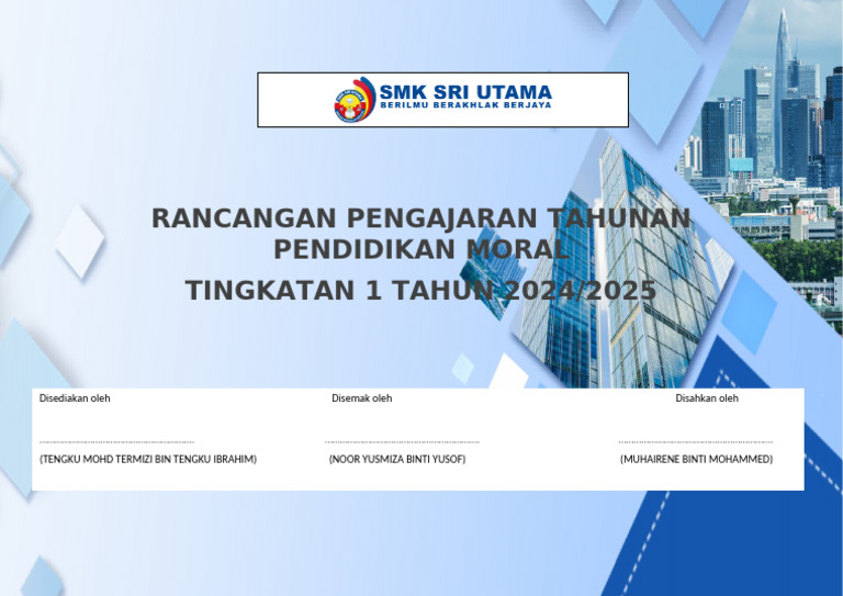 Cover RPT Pendidikan Moral | PDF