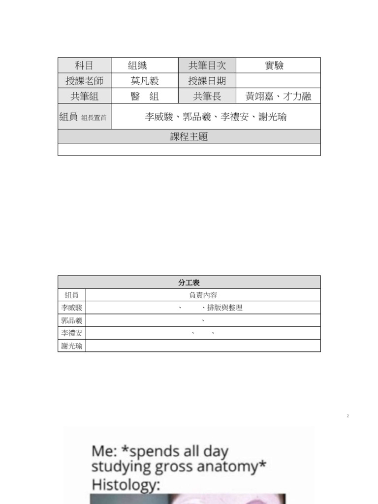 組織Lab共筆No 3 | PDF