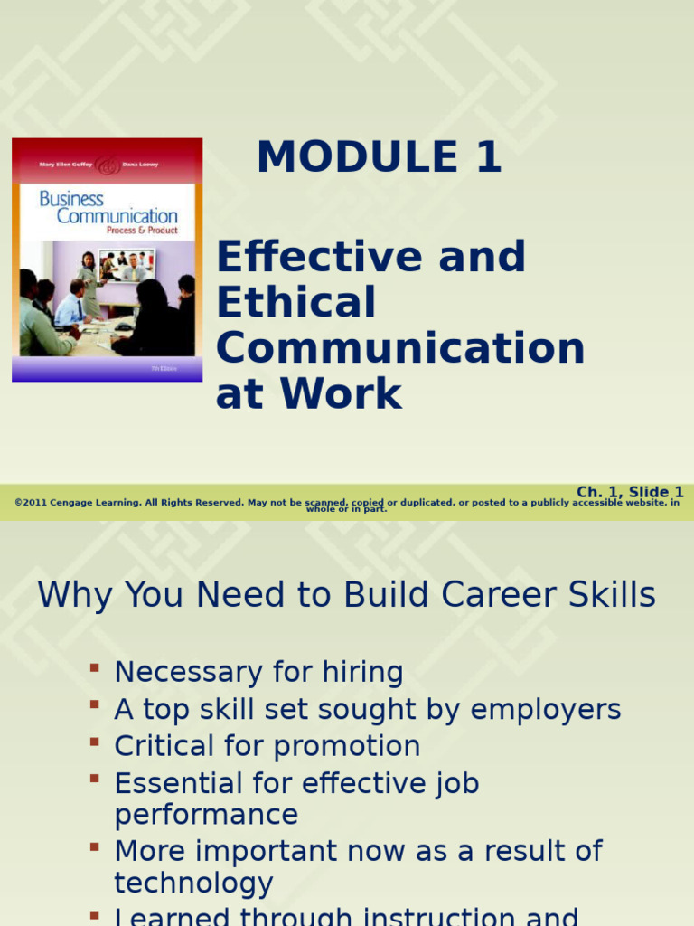 Effective and Ethical Communication at Work | PDF | Communication ...