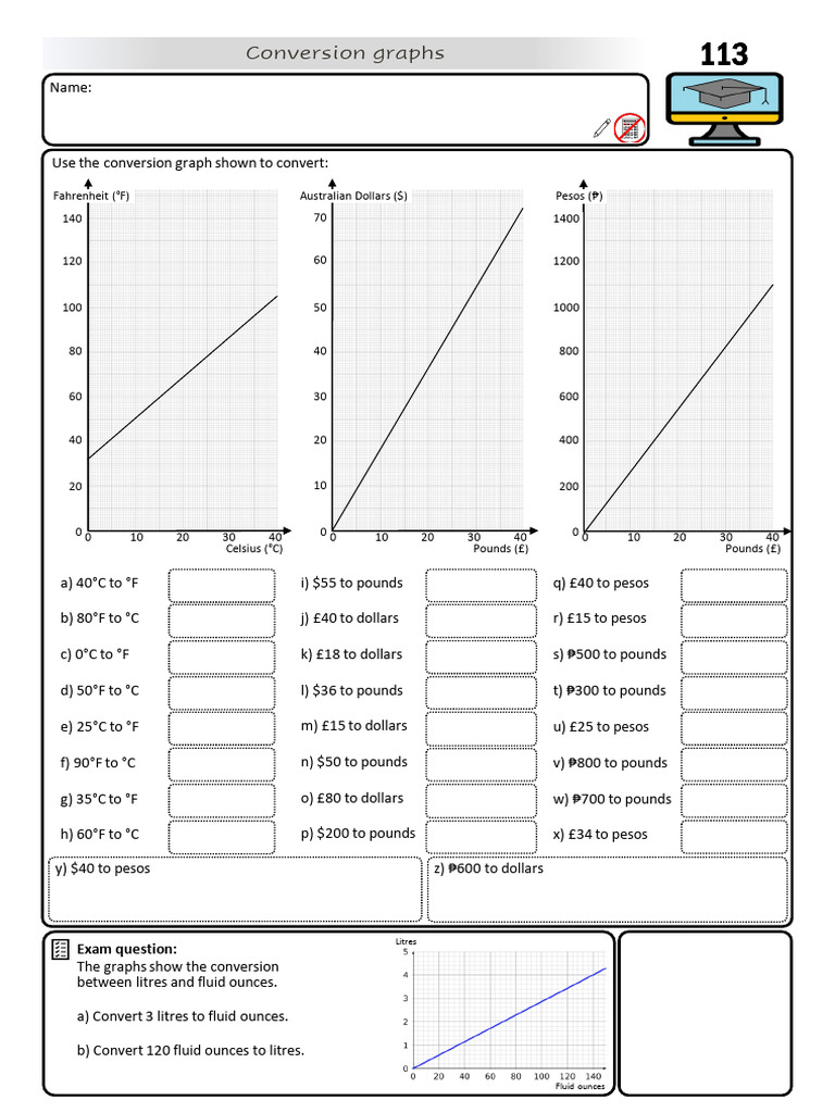 Questions+ +Conversion+Graphs+ | PDF | Foreign Exchange Market | Currency