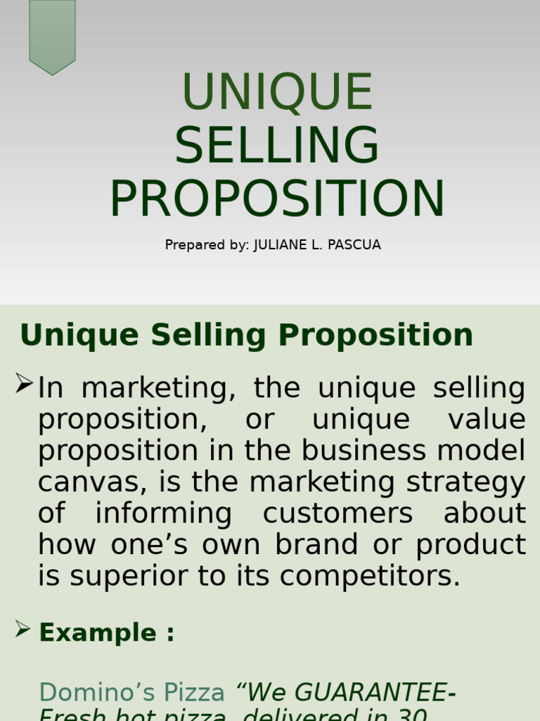 Crafting a Winning USP Strategy | PDF
