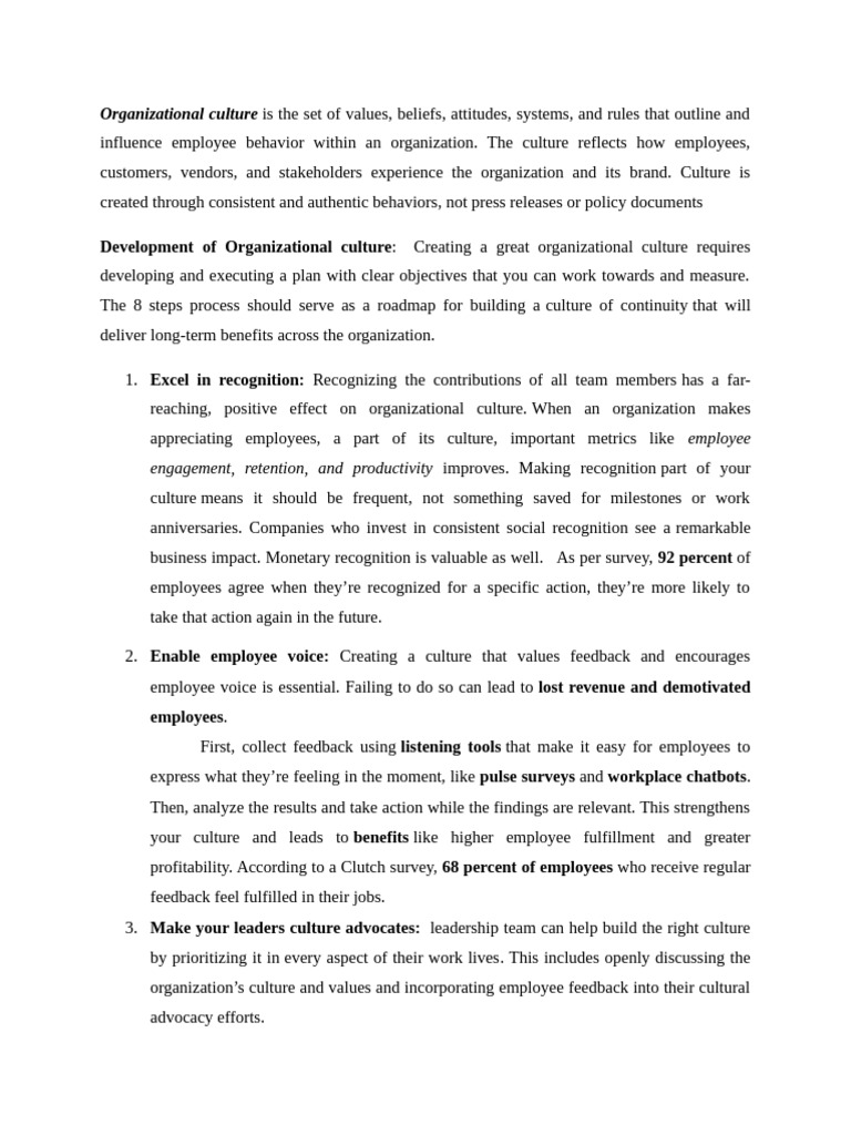 Organisational Culture | PDF | Organizational Culture | Employment