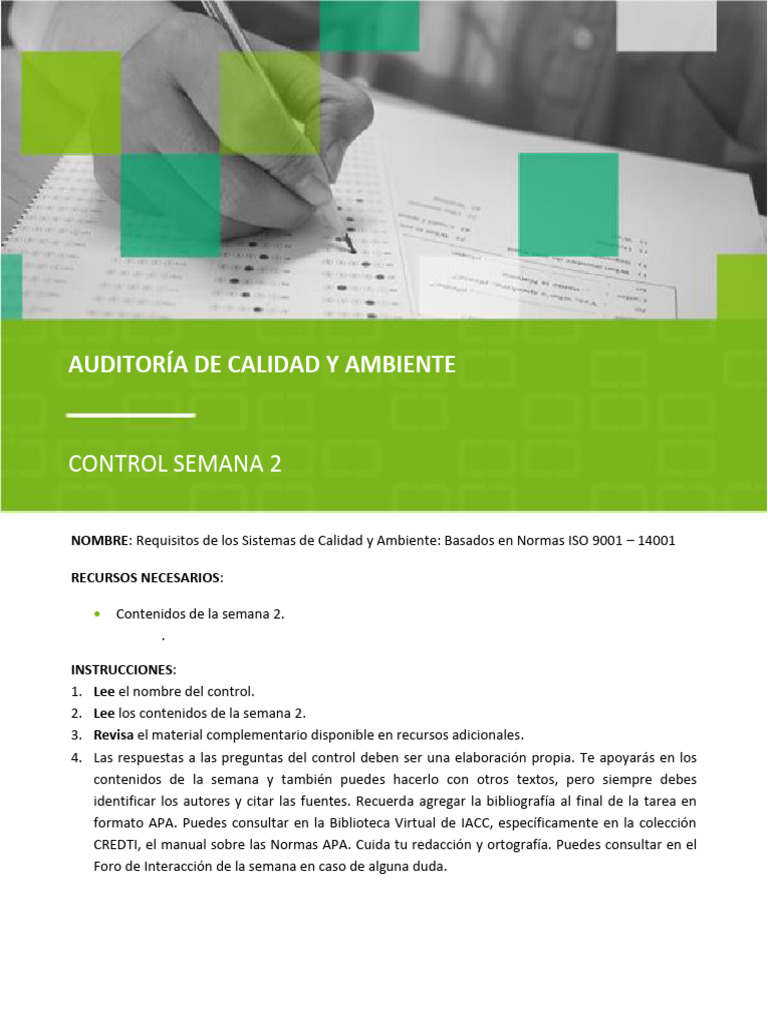 S2 Control Set A Audca1202 | PDF | Evaluación | Sistema de manejo de ...