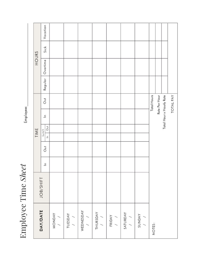 Employee Time Sheet Template | PDF