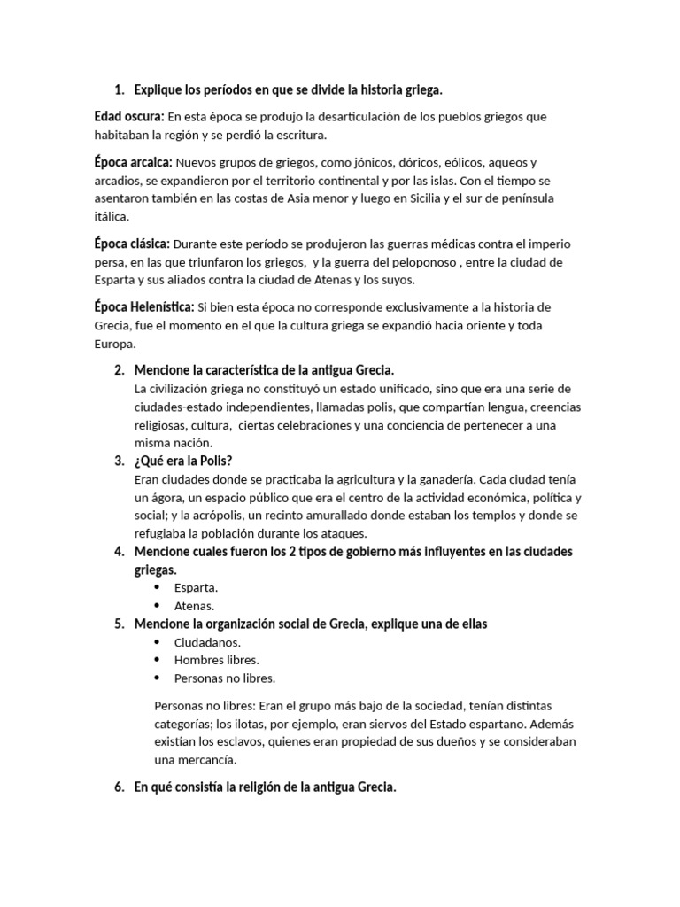 Historia y Sociedad de la Antigua Grecia | PDF | Antigua Grecia ...