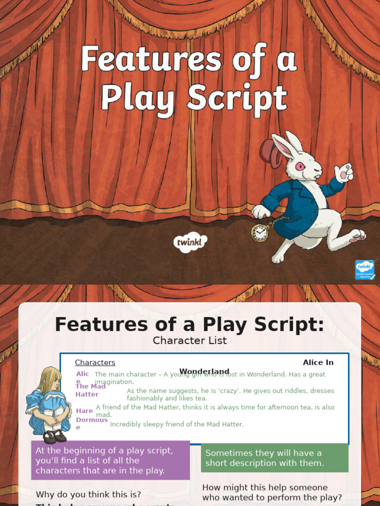Play Script Features Explained | PDF | Alice's Adventures In Wonderland