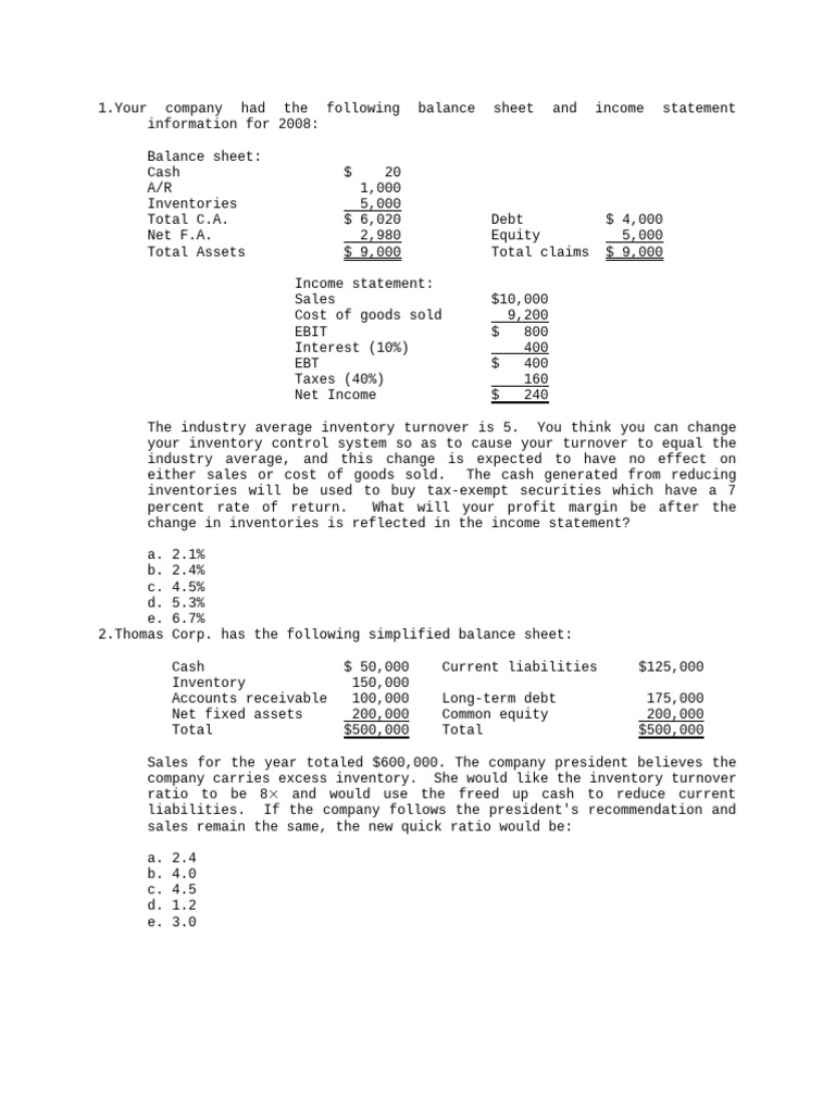 Inventory Management Impact on Profitability | PDF