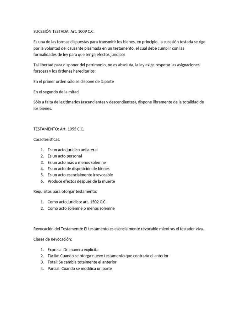 Sucesión Testada | PDF | Ciencias sociales