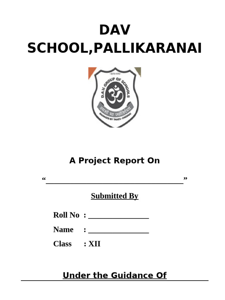 Dav project sheet pdf art