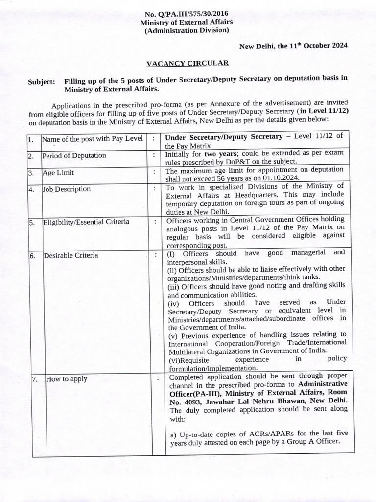 Vacancy-Circular | PDF