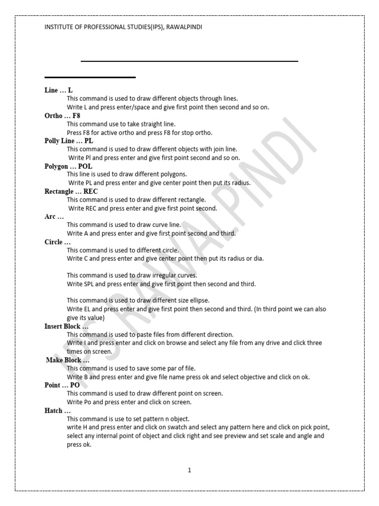 AutoCAD Notes | PDF | Euclidean Geometry | Geometry